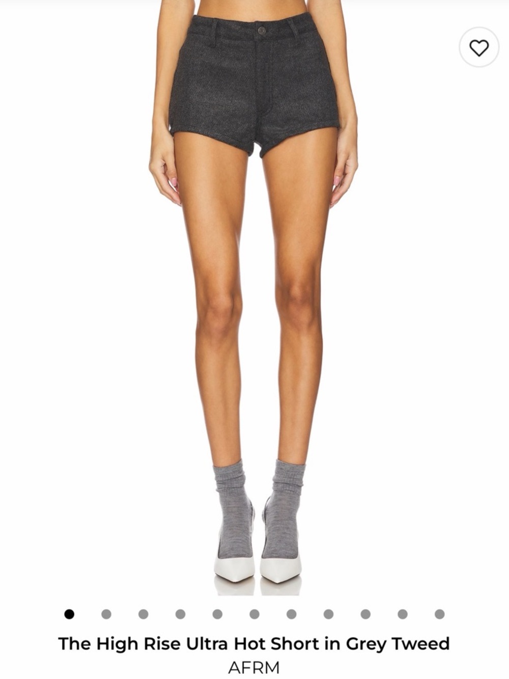AFRM Grey Tweed High Waist Shorts